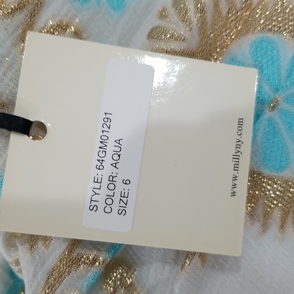 NWT Milly of New York mini dress, size 6, low back spaghetti strap, metallic - Picture 10 of 16